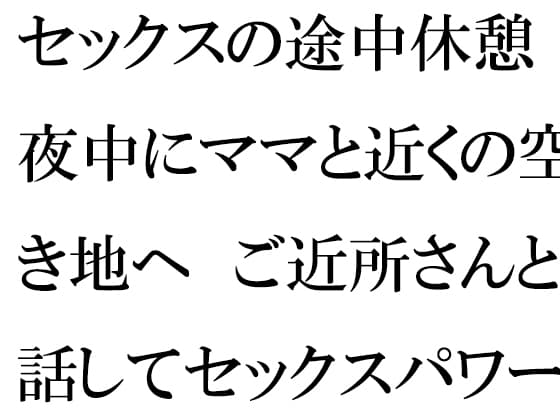 セックスの途中休憩 夜中にママと近くの空き地へ ご近所さんと話してセックスパワー復活! cover