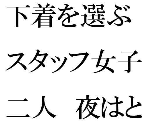 下着を選ぶスタッフ女子二人 夜はとんでもない大乱交 cover