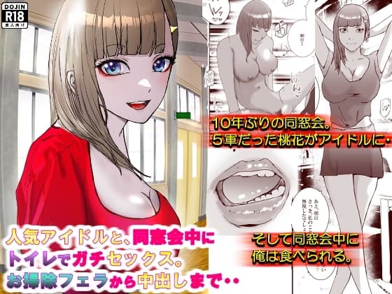 人気アイドルと、同窓会中にトイレでガチセックス。お掃除フェラから中出しまで・・。 cover
