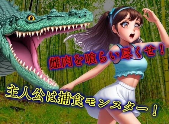 雌肉捕食!グリーディリザード(3)人喰いモンスターがとにかく少女を喰いまくるvore丸呑み作品 cover