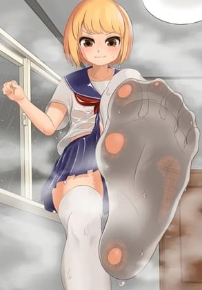 雨が降ってる日に足の臭いで興奮する私(♂)に挑んできたのは同じ足の臭いで感じる変態JKだと!? cover