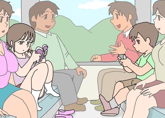 旅行先で知り合った家族同士 (GIFパラパラ漫画) cover