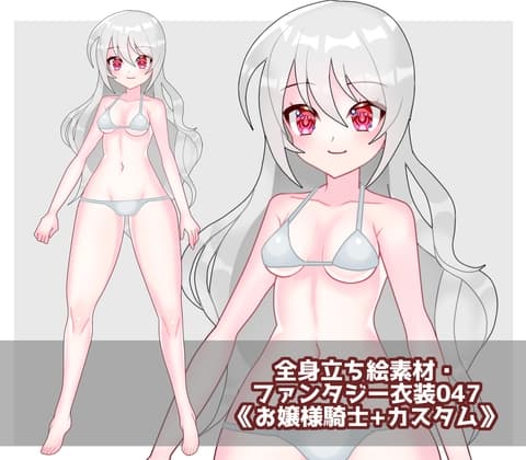 全身立ち絵素材・ファンタジー衣装047《お嬢様騎士+カスタム》 cover