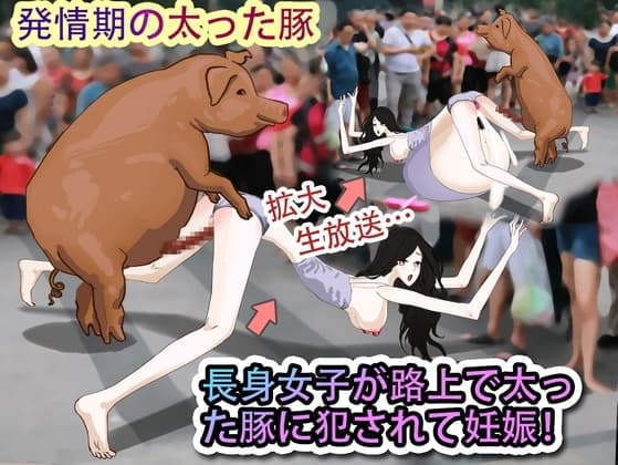 長身女子が路上で太った豚に犯されて妊娠! cover