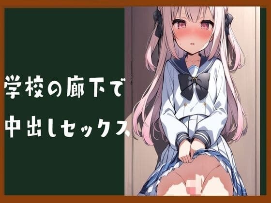学校の廊下で中出しセックス cover
