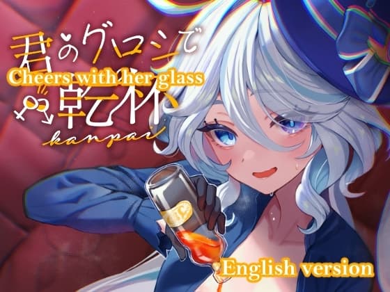 Cheers with her glass cover