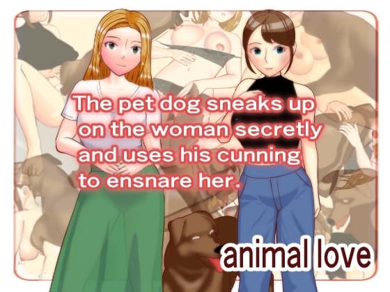 The pet dog sneaks up  on the woman secretly  and uses his cunning  to ensnare her. cover