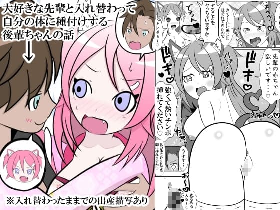 大好きな先輩と身体を交換して自分の体に種付けしようとする後輩ちゃんのお話 cover