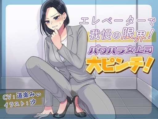 エレベーターで我慢の限界！パワハラ女上司大ピンチ！ cover