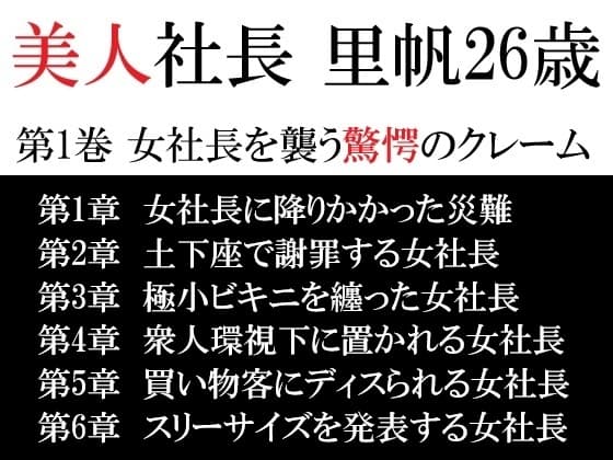 美人社長 里帆26歳 第1巻 女社長を襲う驚愕のクレーム cover