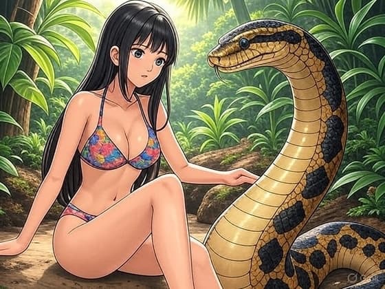 深夜のテラリウムで巨大アナコンダと女優が織りなす秘密の丸呑み絆物語 cover