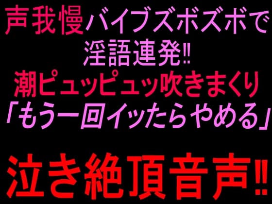 声我慢バイブズボズボで淫語連発‼︎潮ピュッピュッ吹きまくり「もう一回イッたらやめる」泣き絶頂音声‼︎ cover