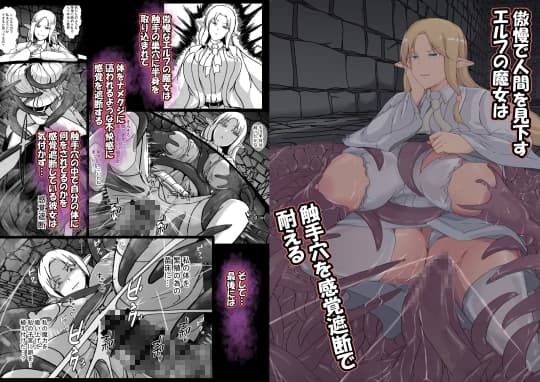 傲慢で人間を見下すエルフの魔女は触手穴を感覚遮断で耐える cover